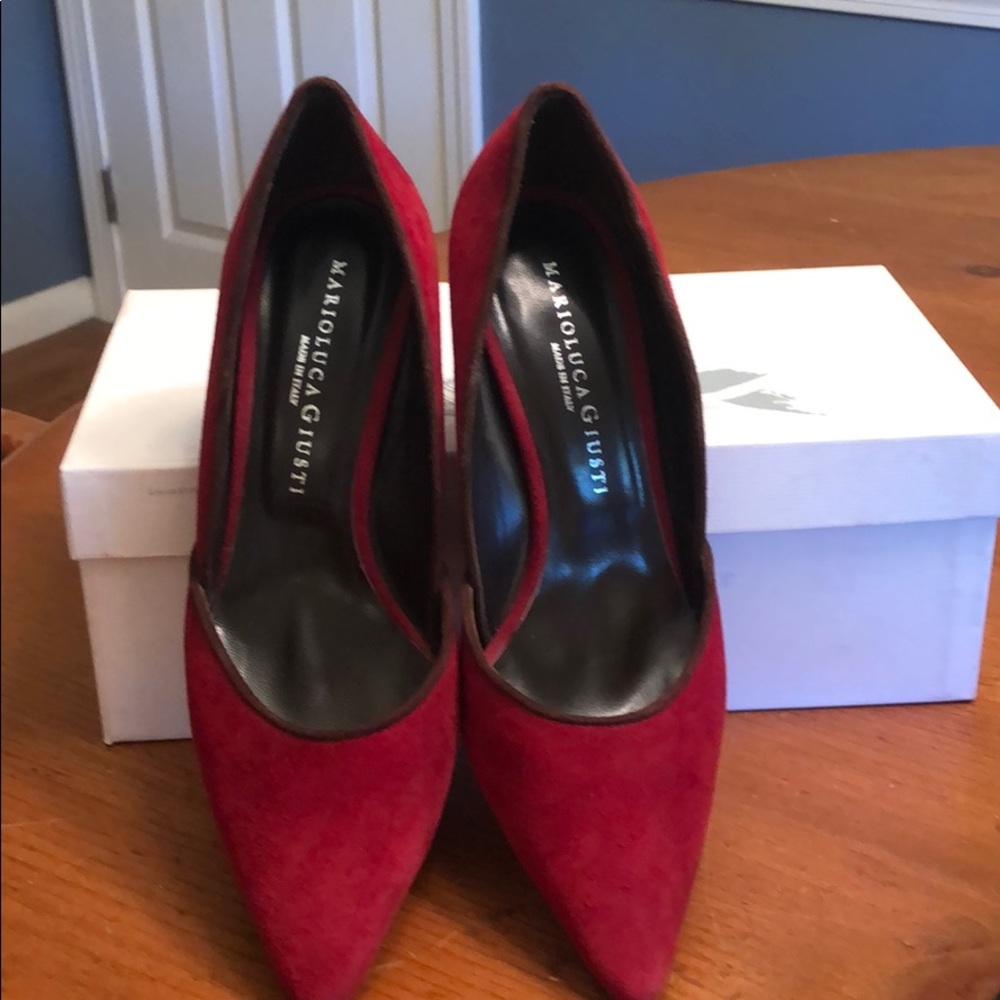 Marioluca Giusti Red Suede Shoes View 4